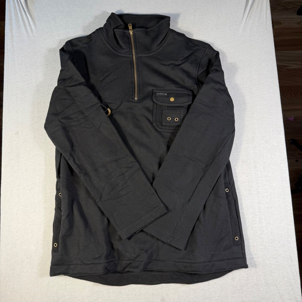 Lauren Ralph Lauren Jeans Co Black Quarter Zip Utility Pullover Mesh Pocket S